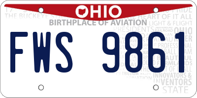 OH license plate FWS9861