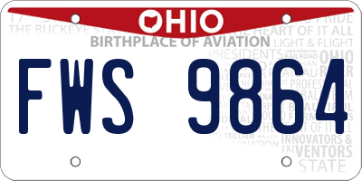 OH license plate FWS9864