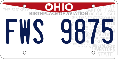 OH license plate FWS9875