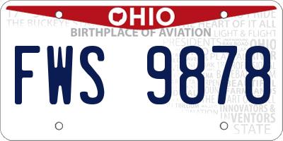 OH license plate FWS9878