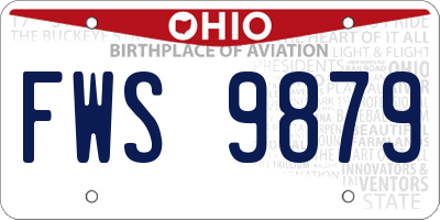 OH license plate FWS9879