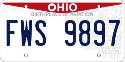 OH license plate FWS9897