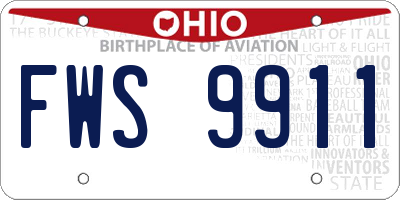 OH license plate FWS9911