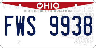 OH license plate FWS9938