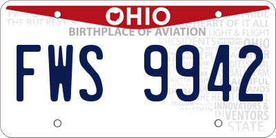 OH license plate FWS9942