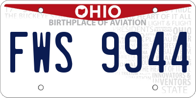 OH license plate FWS9944