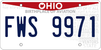 OH license plate FWS9971