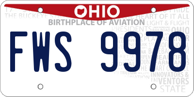 OH license plate FWS9978