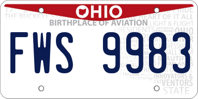 OH license plate FWS9983