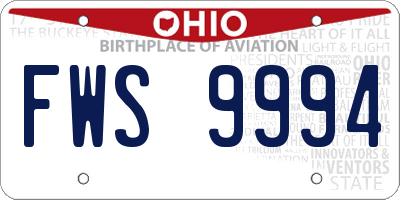 OH license plate FWS9994