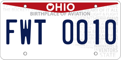 OH license plate FWT0010