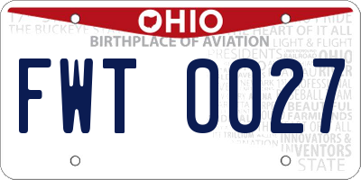 OH license plate FWT0027