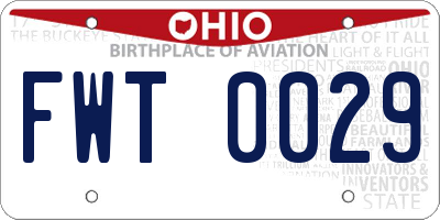 OH license plate FWT0029