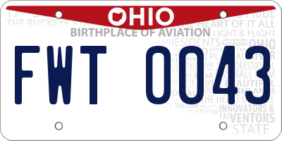 OH license plate FWT0043