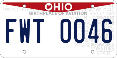 OH license plate FWT0046