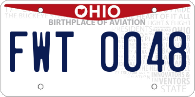 OH license plate FWT0048