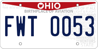 OH license plate FWT0053