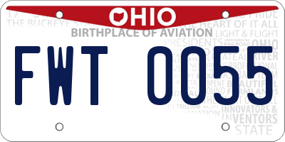 OH license plate FWT0055