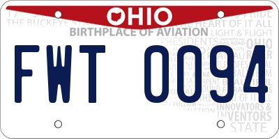 OH license plate FWT0094