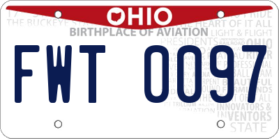 OH license plate FWT0097