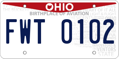 OH license plate FWT0102