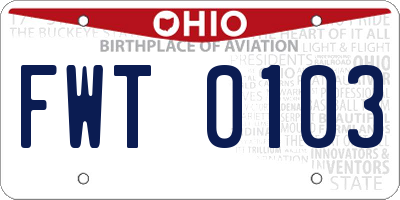 OH license plate FWT0103