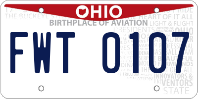 OH license plate FWT0107