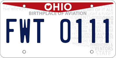 OH license plate FWT0111
