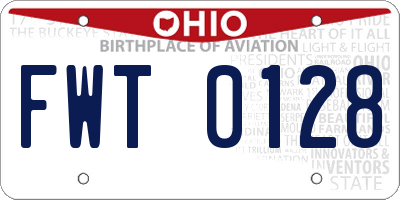 OH license plate FWT0128