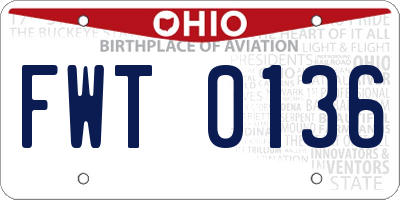 OH license plate FWT0136