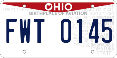 OH license plate FWT0145