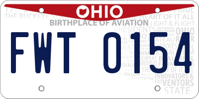 OH license plate FWT0154