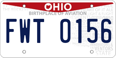 OH license plate FWT0156