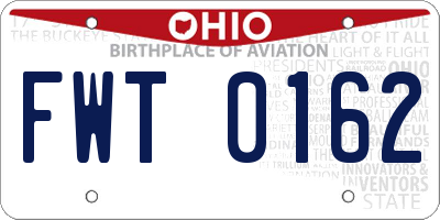 OH license plate FWT0162