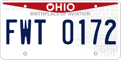 OH license plate FWT0172