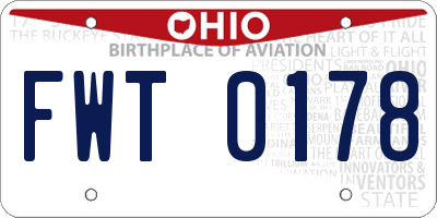 OH license plate FWT0178