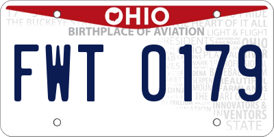 OH license plate FWT0179