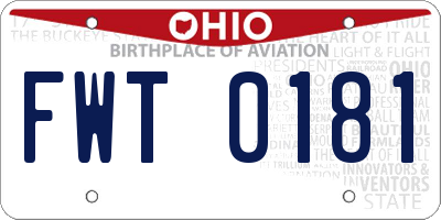 OH license plate FWT0181