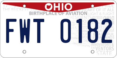 OH license plate FWT0182