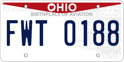 OH license plate FWT0188