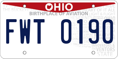 OH license plate FWT0190