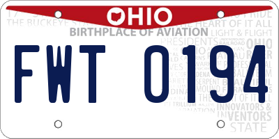 OH license plate FWT0194