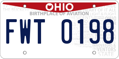 OH license plate FWT0198