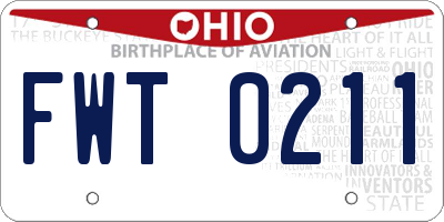 OH license plate FWT0211