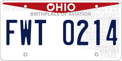 OH license plate FWT0214