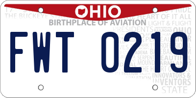 OH license plate FWT0219