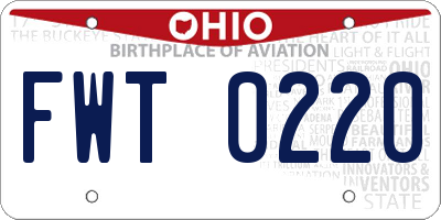 OH license plate FWT0220