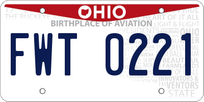 OH license plate FWT0221