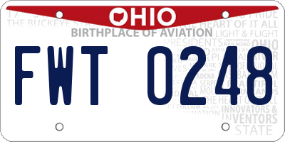 OH license plate FWT0248