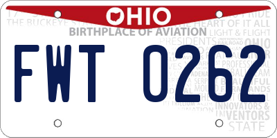 OH license plate FWT0262
